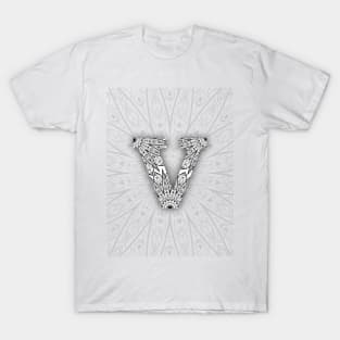 'V' Intricate Pattern T-Shirt